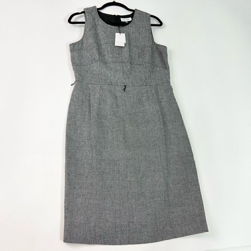 Calvin Klein Suit Womens 10 Black And White Linen Blend Double Breasted NWT - Picture 11 of 16
